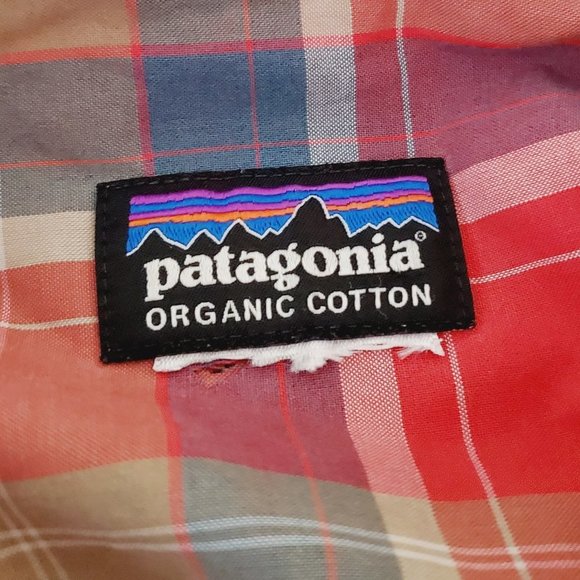 PATAGONIA Red/Blue Organic Cotton Plaid Shirt - Picture 6 of 8